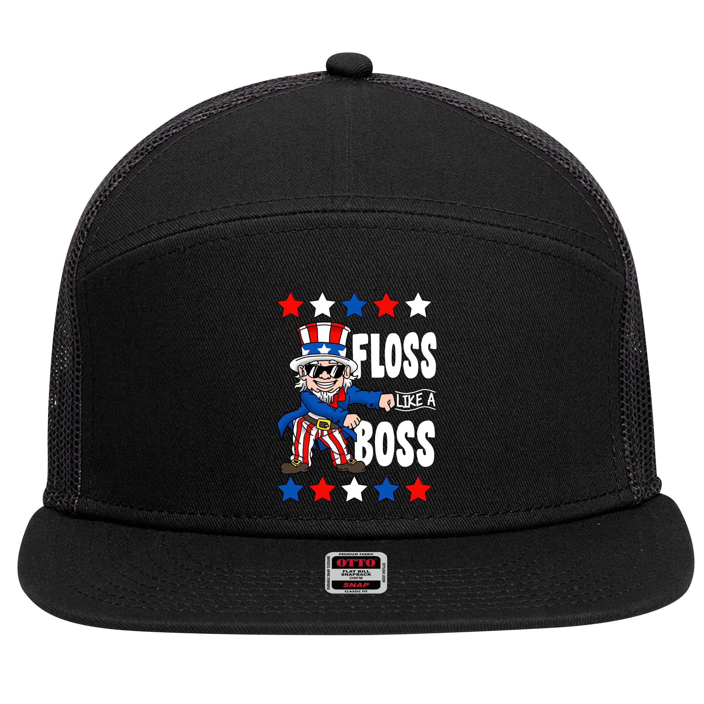 Floss Like A Boss USA 4th of July 7 Panel Mesh Trucker Snapback Hat