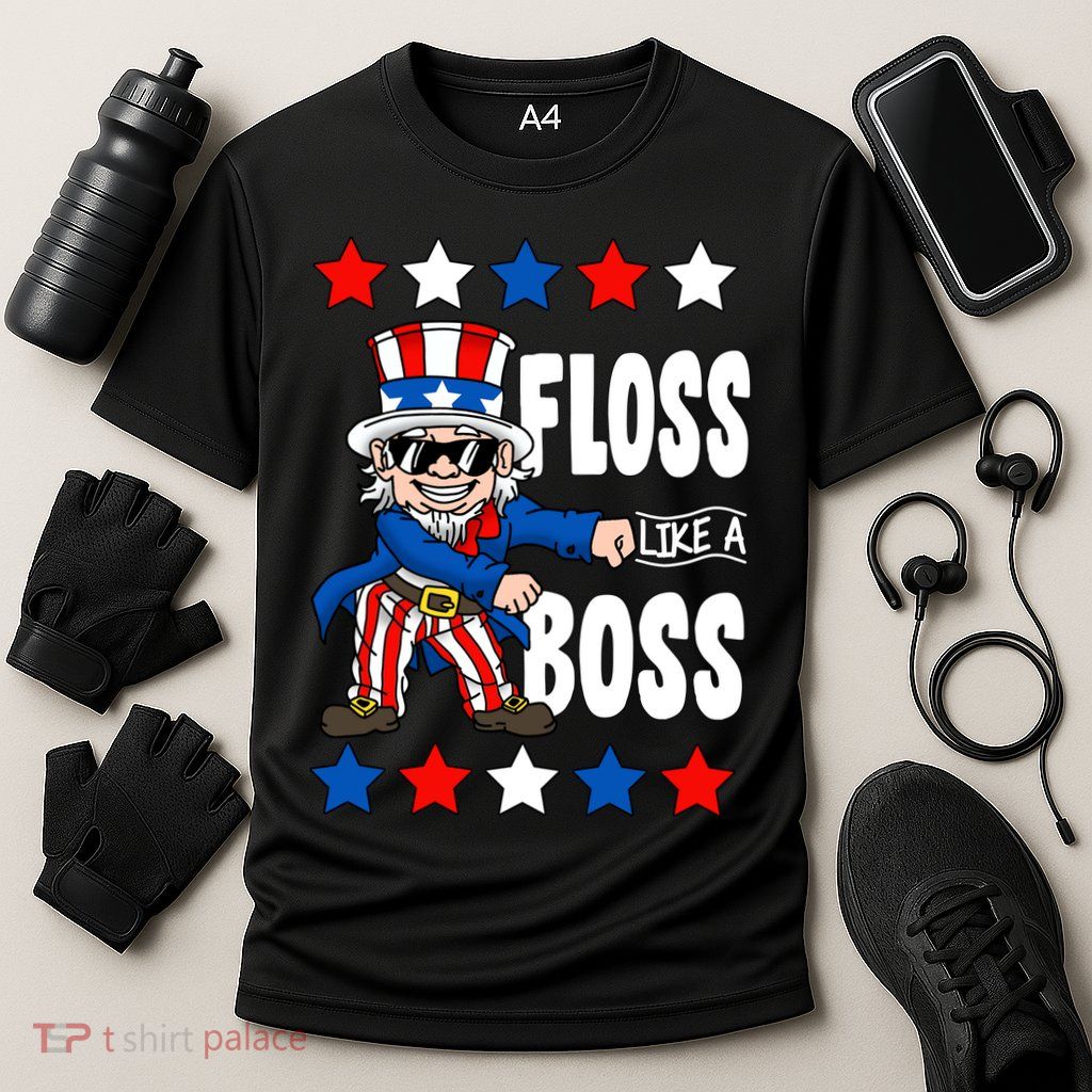 Floss Like A Boss USA 4th of July Performance Shirt