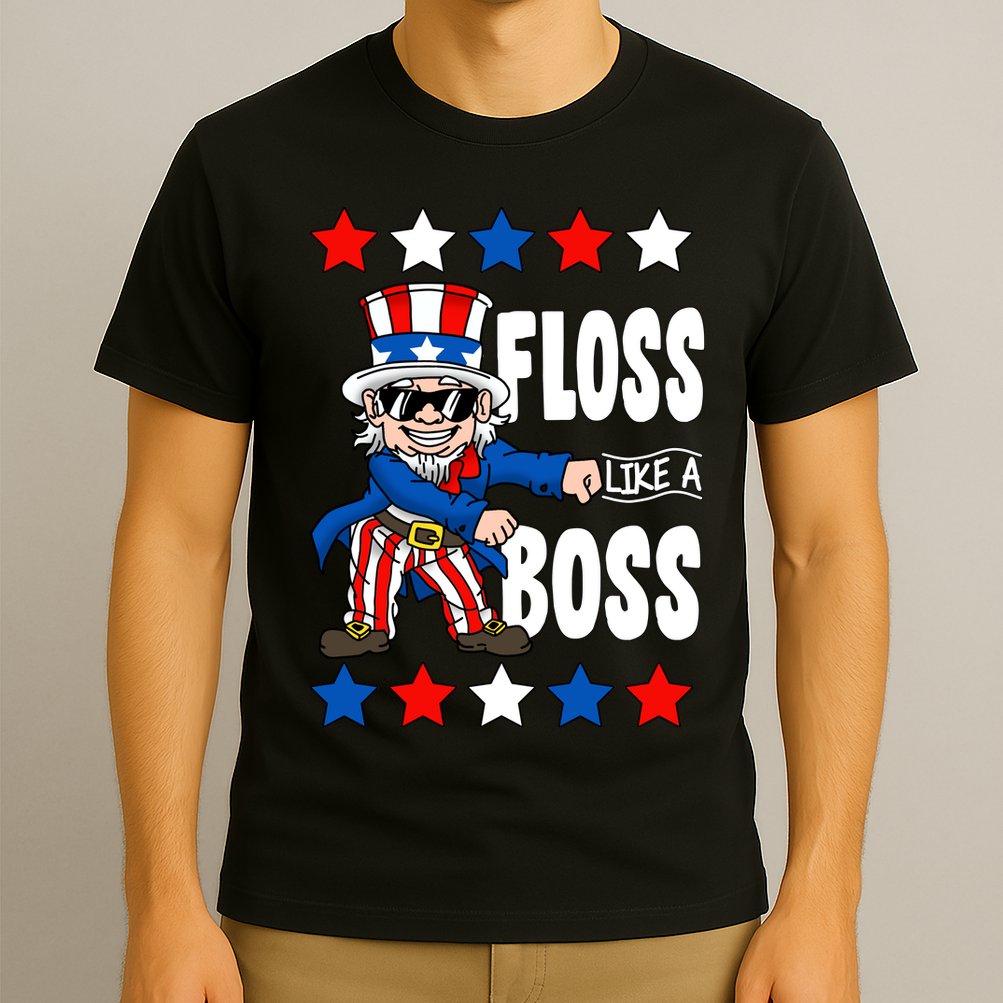 Floss Like A Boss USA 4th of July T-Shirt