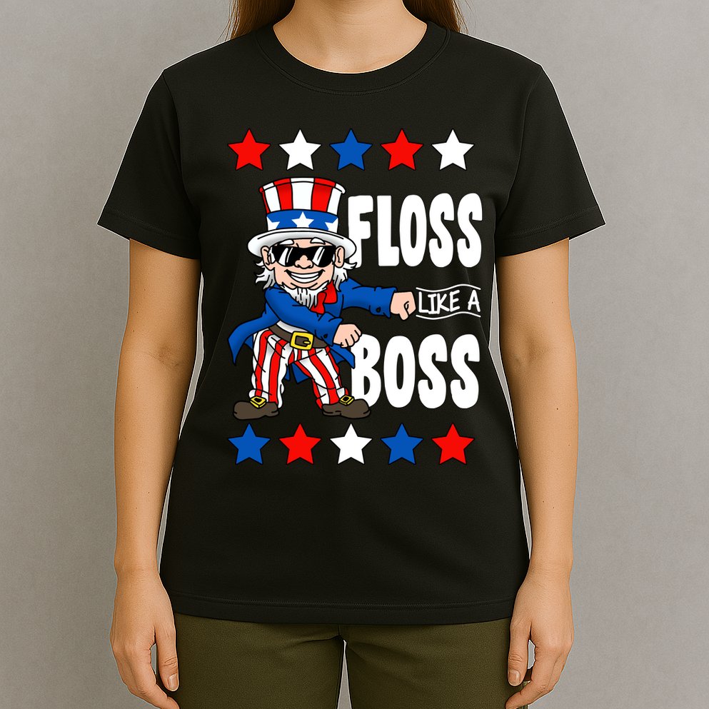 Floss Like A Boss USA 4th of July T-Shirt