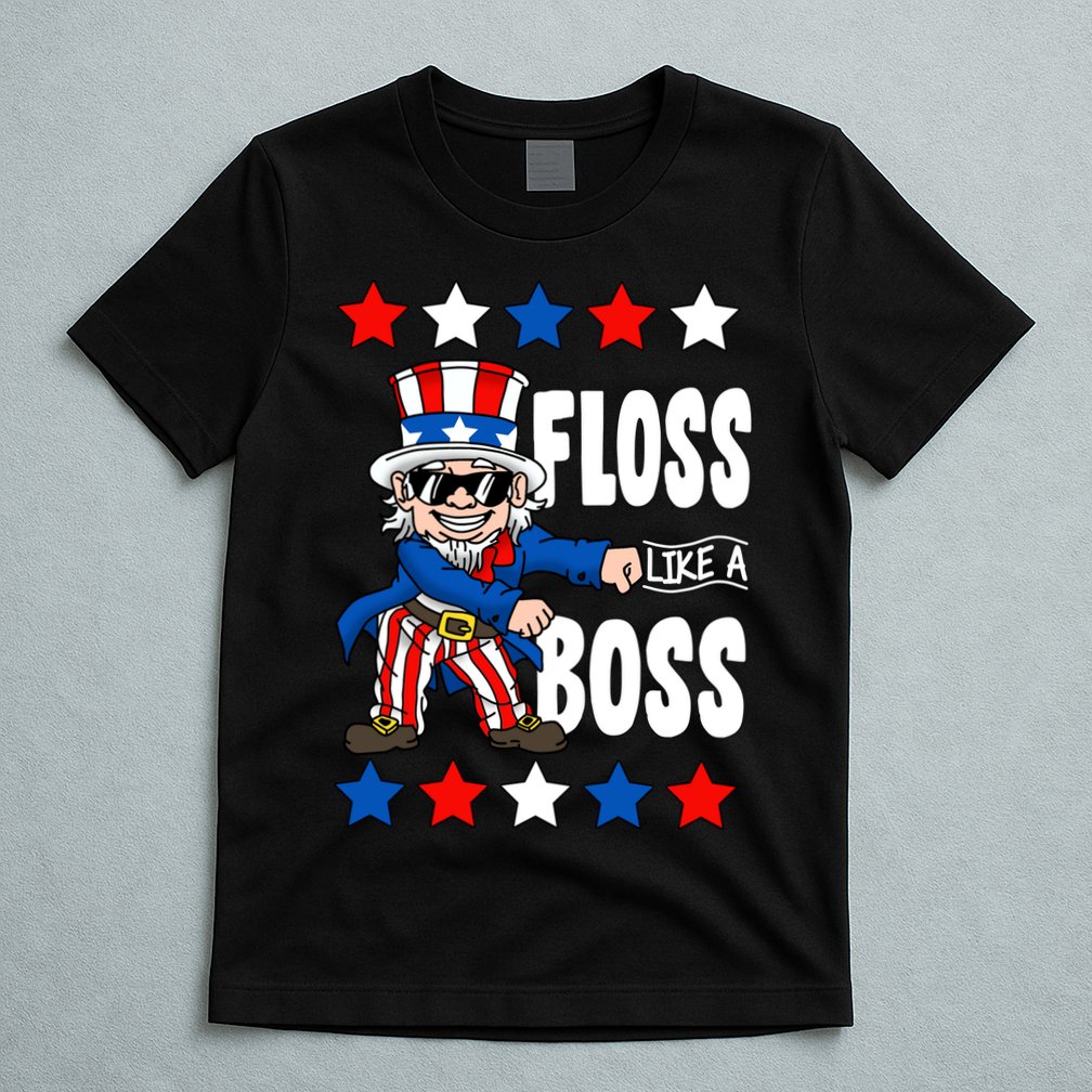 Floss Like A Boss USA 4th of July T-Shirt