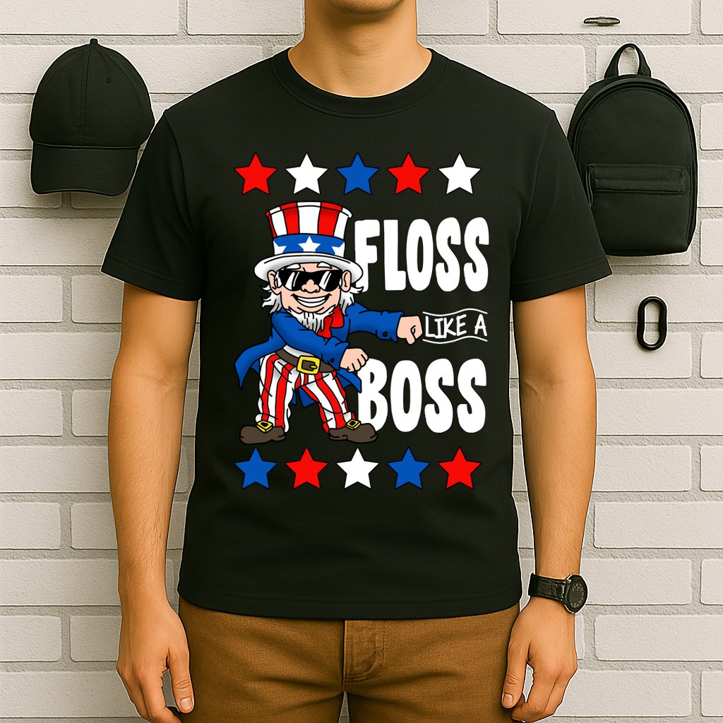 Floss Like A Boss USA 4th of July T-Shirt