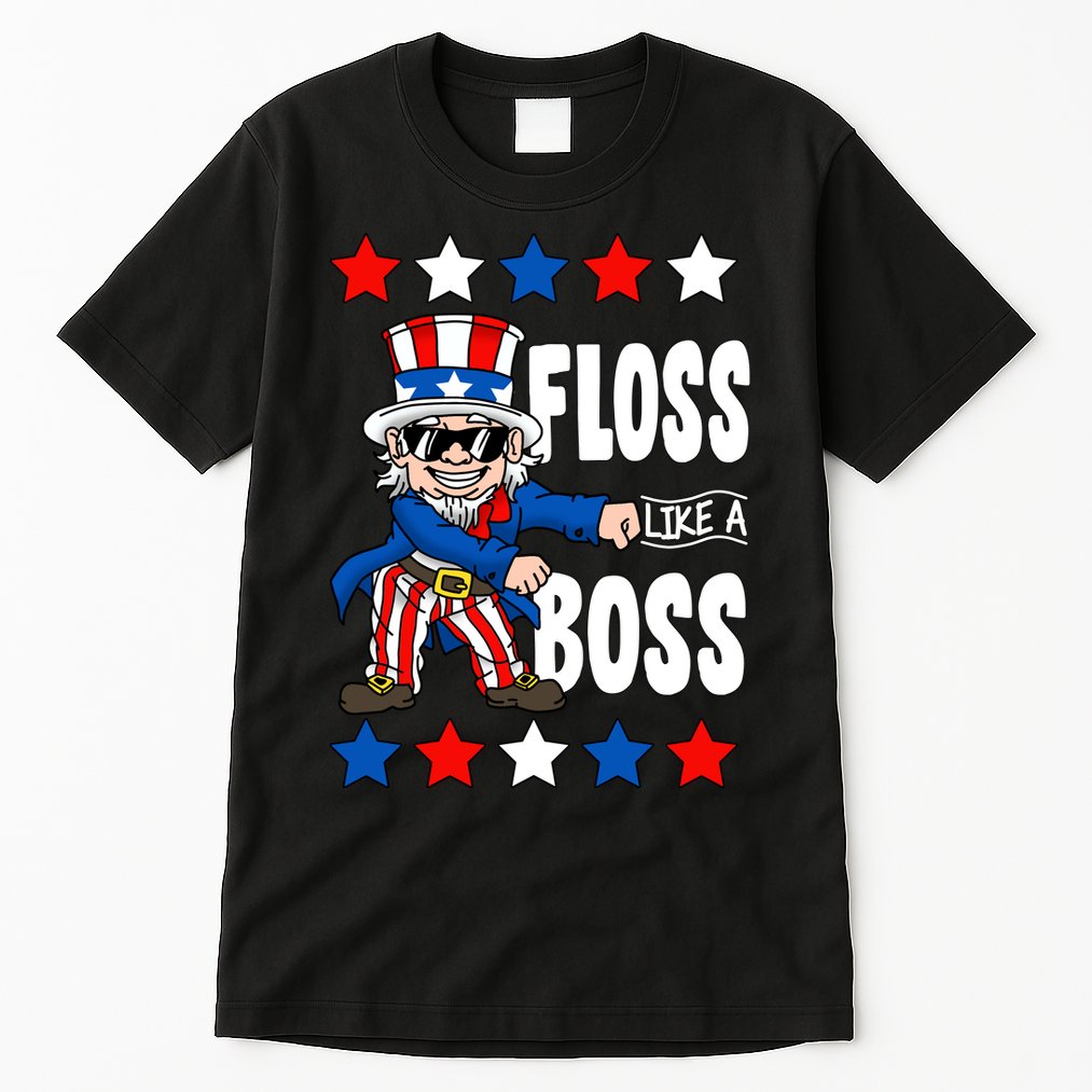 Floss Like A Boss USA 4th of July Tall T-Shirt