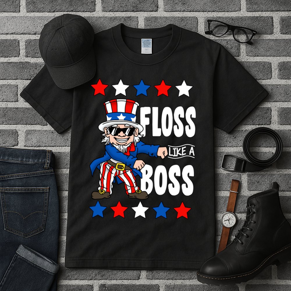 Floss Like A Boss USA 4th of July Tall T-Shirt