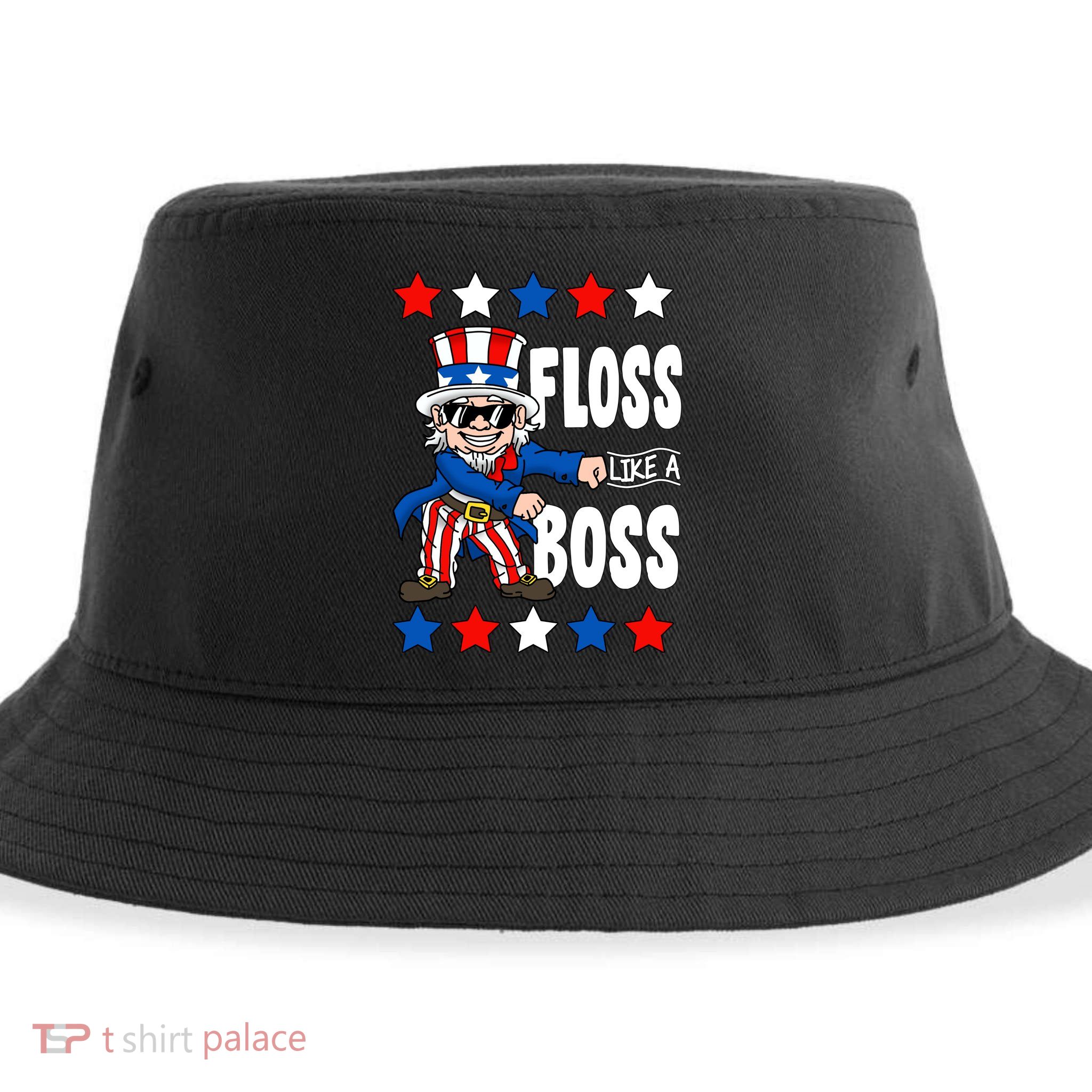 Floss Like A Boss USA 4th of July Sustainable Bucket Hat