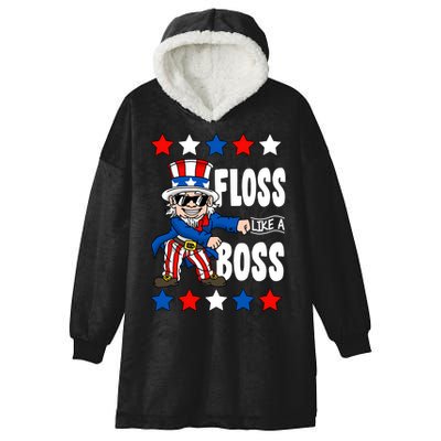 Floss Like A Boss USA 4th of July Hooded Wearable Blanket