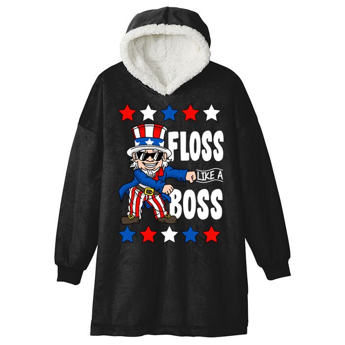 Floss Like A Boss USA 4th of July Hooded Wearable Blanket