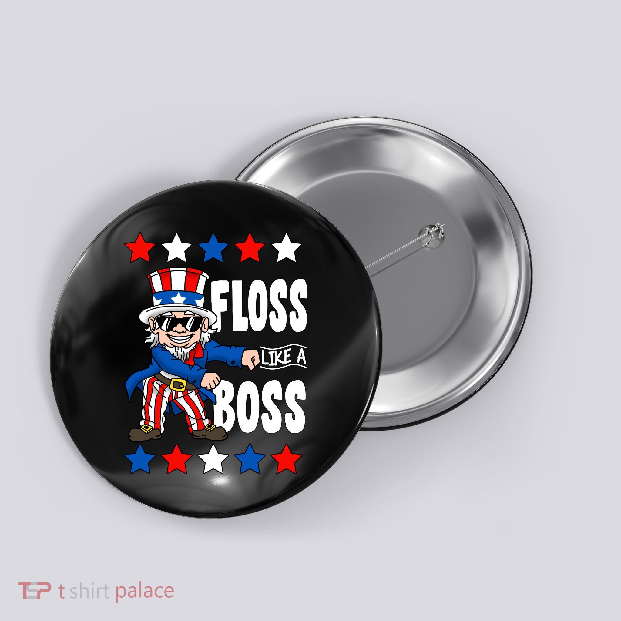 Floss Like A Boss USA 4th of July Button