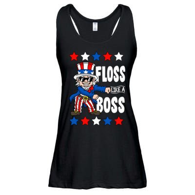 Floss Like A Boss USA 4th of July Ladies Essential Flowy Tank