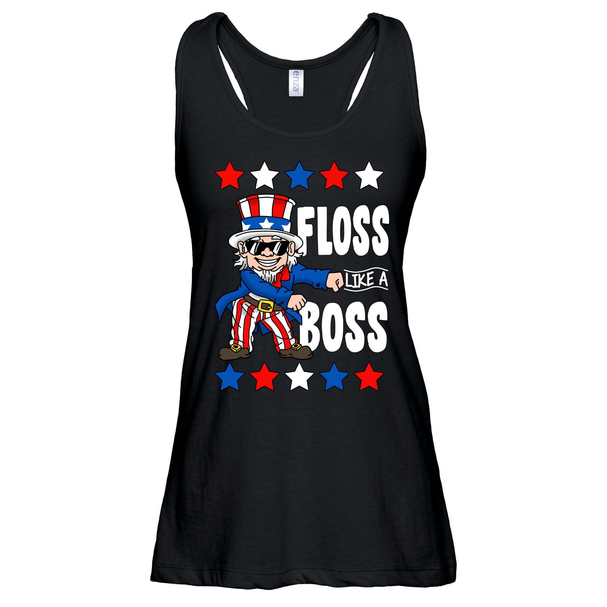 Floss Like A Boss USA 4th of July Ladies Essential Flowy Tank