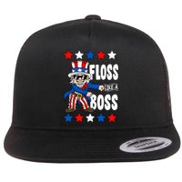 Floss Like A Boss USA 4th of July Flat Bill Trucker Hat