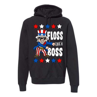 Floss Like A Boss USA 4th of July Premium Hoodie