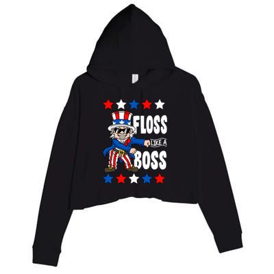 Floss Like A Boss USA 4th of July Crop Fleece Hoodie