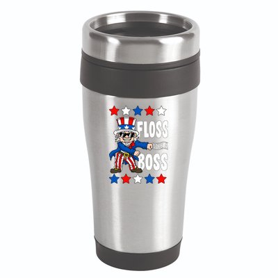 Floss Like A Boss USA 4th of July 16oz Travel Tumbler