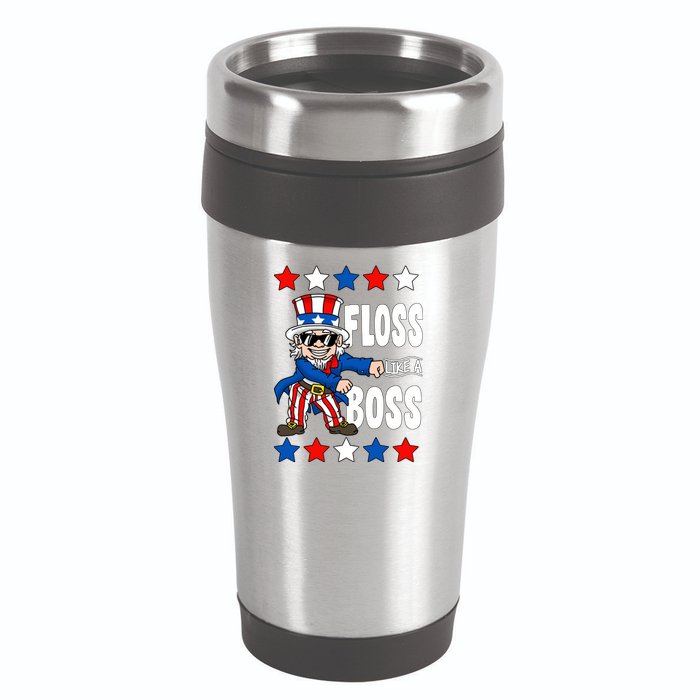 Floss Like A Boss USA 4th of July 16oz Travel Tumbler
