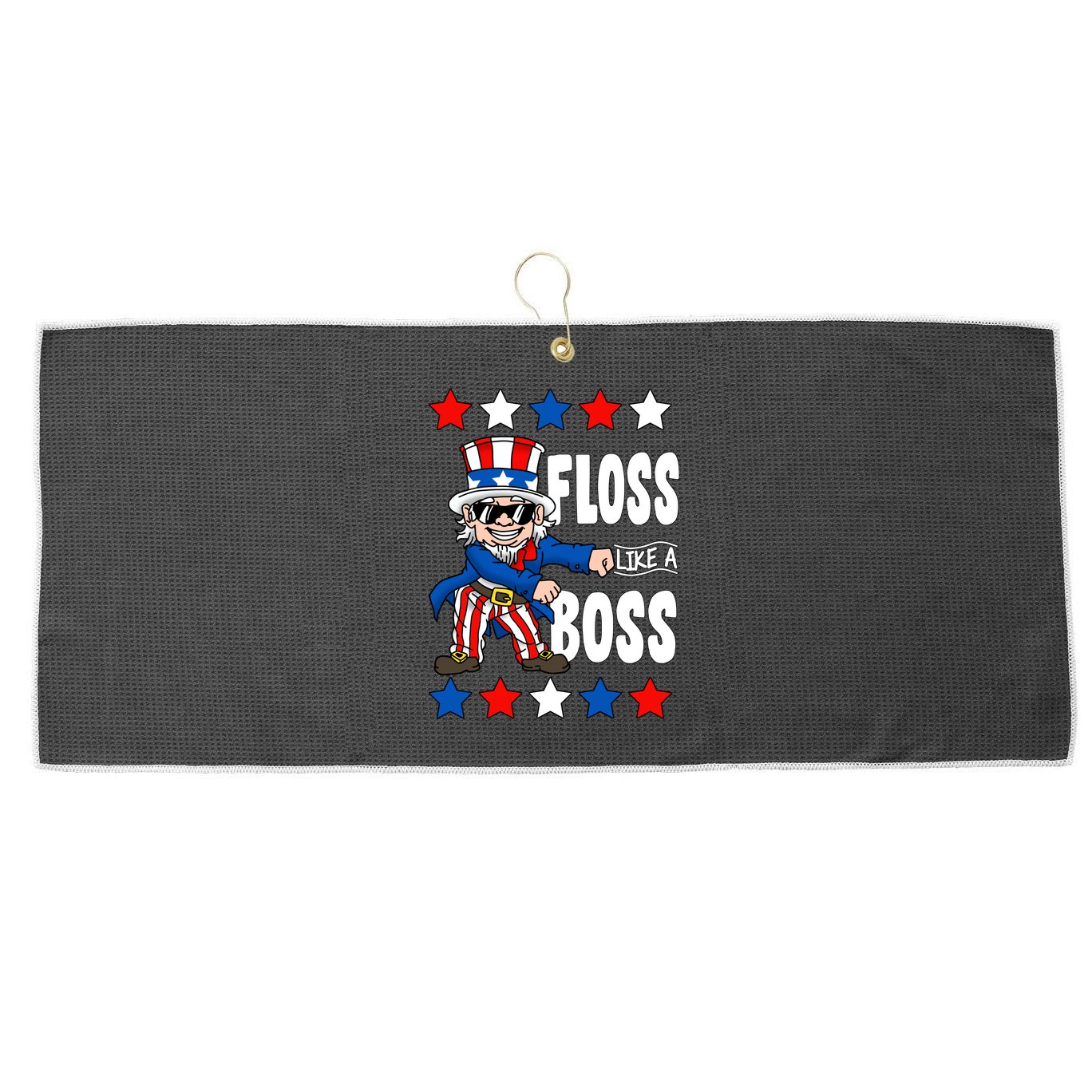 Floss Like A Boss USA 4th of July Large Microfiber Waffle Golf Towel