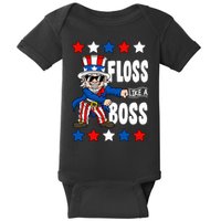 Floss Like A Boss USA 4th of July Baby Bodysuit