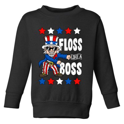 Floss Like A Boss USA 4th of July Toddler Sweatshirt