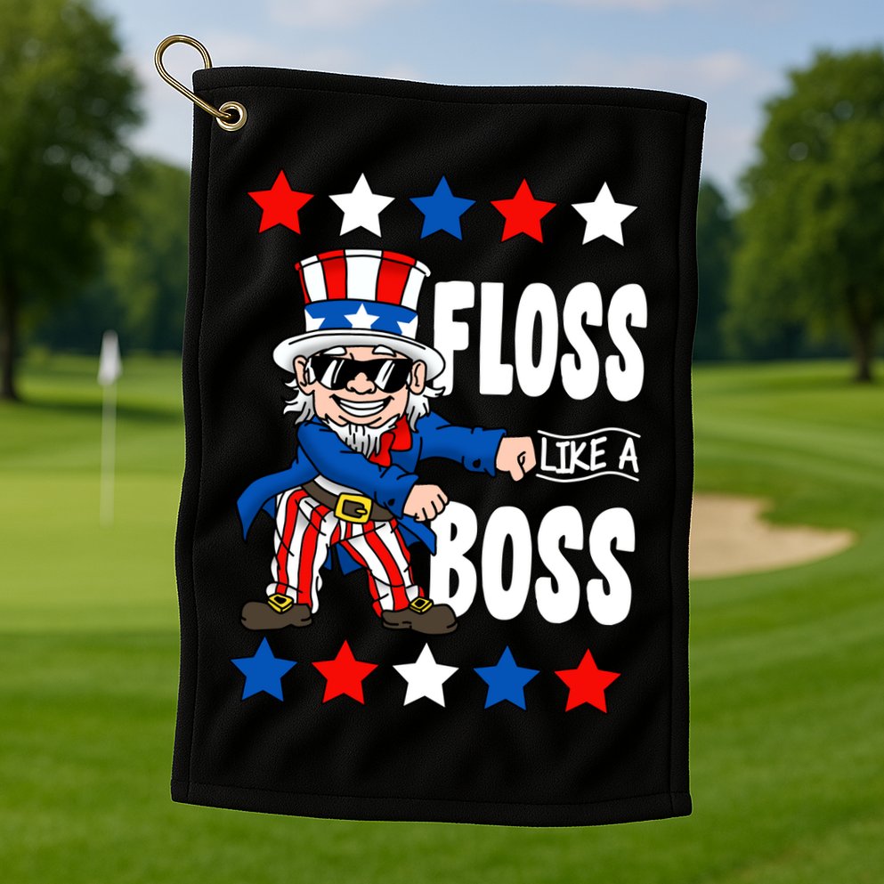 Floss Like A Boss USA 4th of July Golf Towel