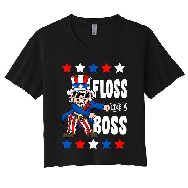Floss Like A Boss USA 4th of July Crop Top