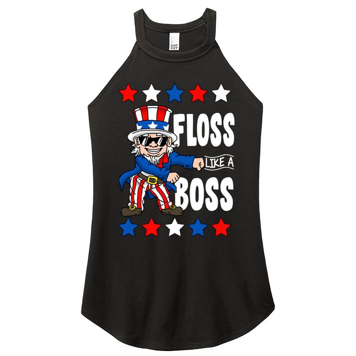Floss Like A Boss USA 4th of July Women's Perfect Tri Rocker Tank