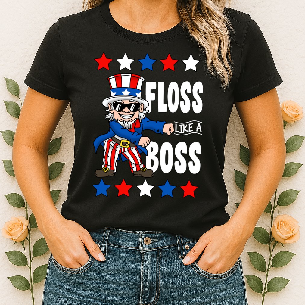 Floss Like A Boss USA 4th of July Womens T-Shirt