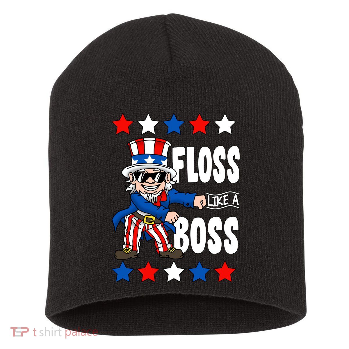 Floss Like A Boss USA 4th of July Short Acrylic Beanie