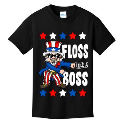 Floss Like A Boss USA 4th of July Kids T-Shirt