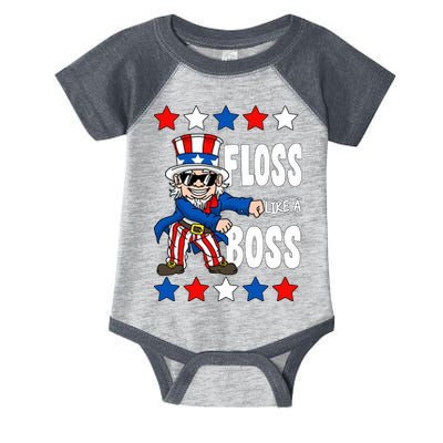Floss Like A Boss USA 4th of July Infant Baby Jersey Bodysuit