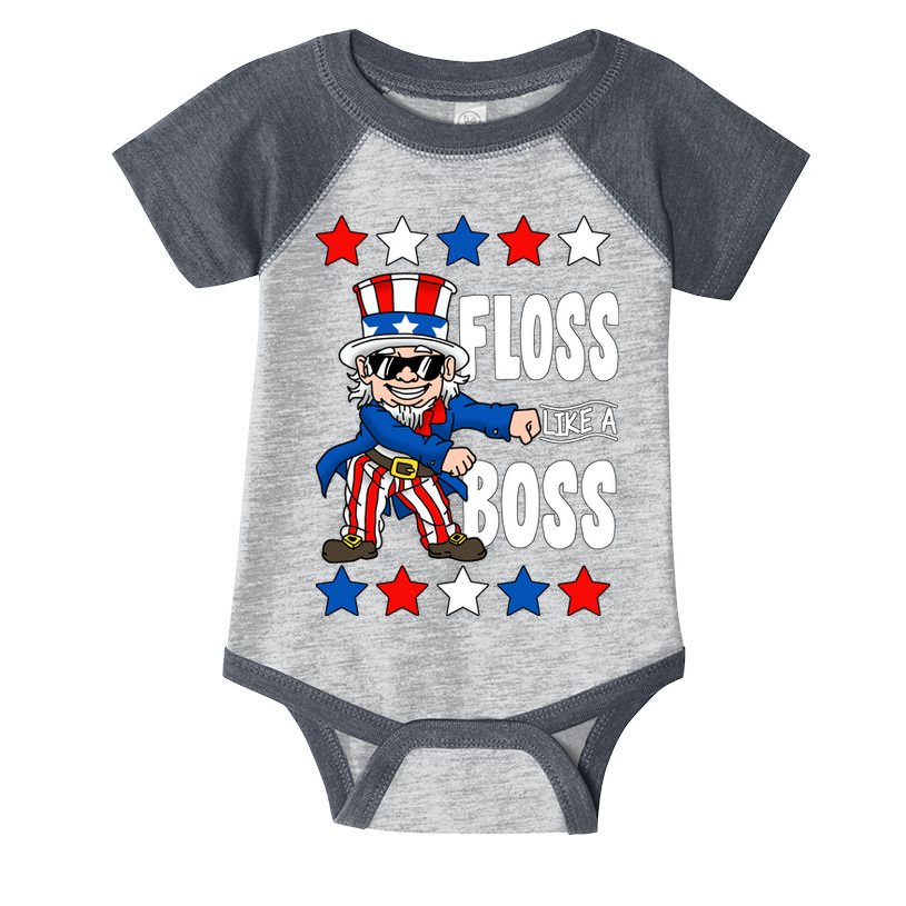 Floss Like A Boss USA 4th of July Infant Baby Jersey Bodysuit