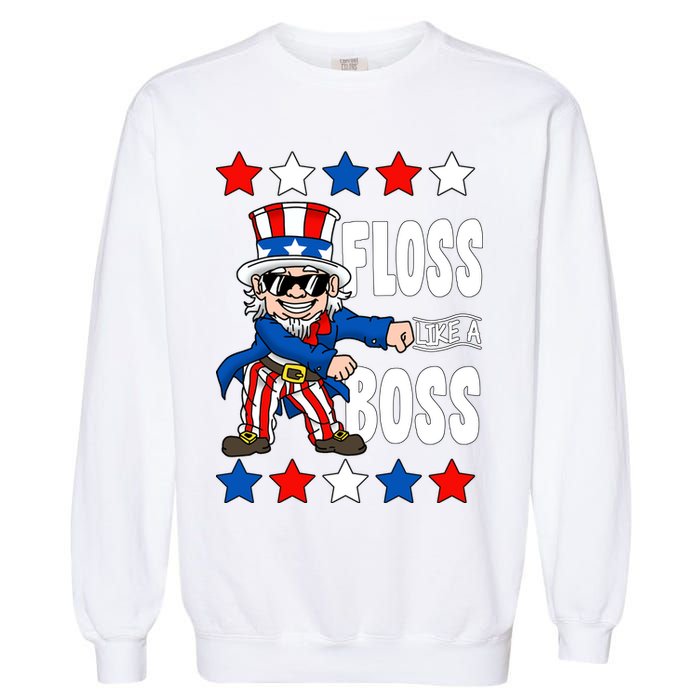 Floss Like A Boss USA 4th of July Garment-Dyed Sweatshirt