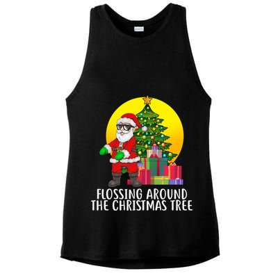 Flossing Around The Christmas Tree Ladies PosiCharge Tri-Blend Wicking Tank