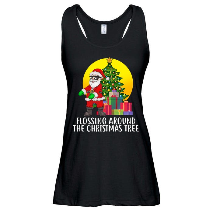 Flossing Around The Christmas Tree Ladies Essential Flowy Tank