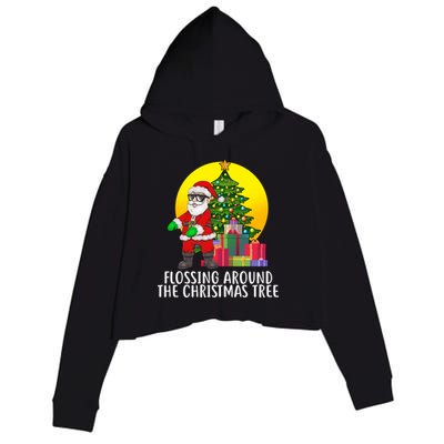 Flossing Around The Christmas Tree Crop Fleece Hoodie