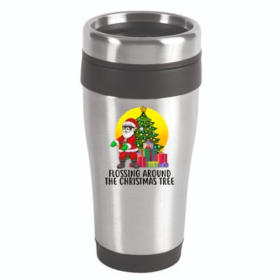 Flossing Around The Christmas Tree 16oz Travel Tumbler