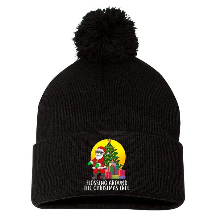 Flossing Around The Christmas Tree Pom Pom 12in Knit Beanie
