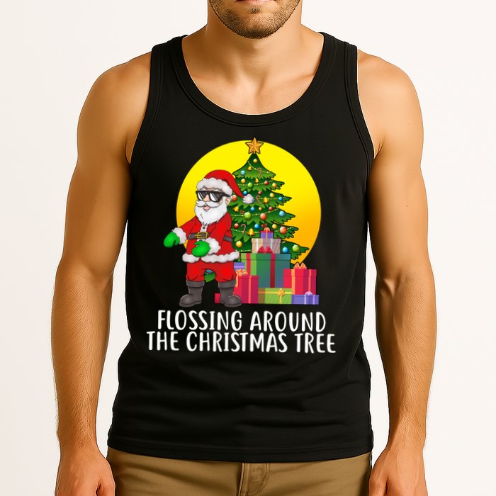 Flossing Around The Christmas Tree Tank Top