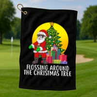 Flossing Around The Christmas Tree Golf Towel