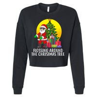 Flossing Around The Christmas Tree Cropped Pullover Crew