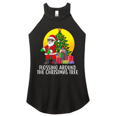 Flossing Around The Christmas Tree Women's Perfect Tri Rocker Tank