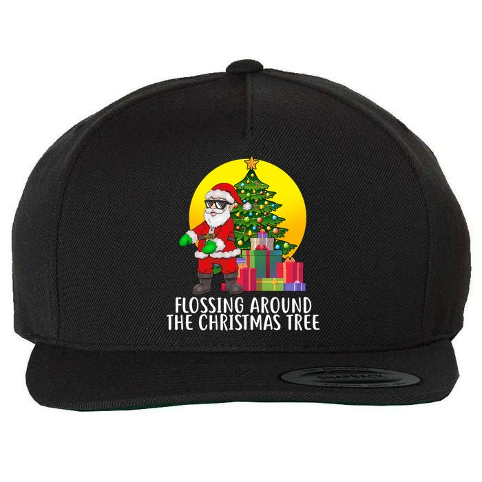 Flossing Around The Christmas Tree Wool Snapback Cap