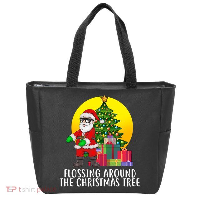 Flossing Around The Christmas Tree Zip Tote Bag