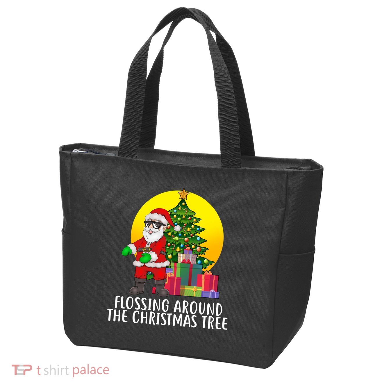 Flossing Around The Christmas Tree Zip Tote Bag