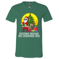 Flossing Around The Christmas Tree V-Neck T-Shirt