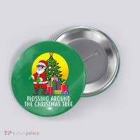 Flossing Around The Christmas Tree Button