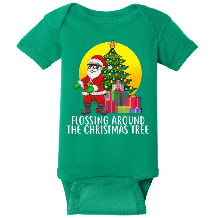Flossing Around The Christmas Tree Baby Bodysuit