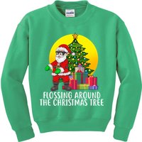 Flossing Around The Christmas Tree Kids Sweatshirt