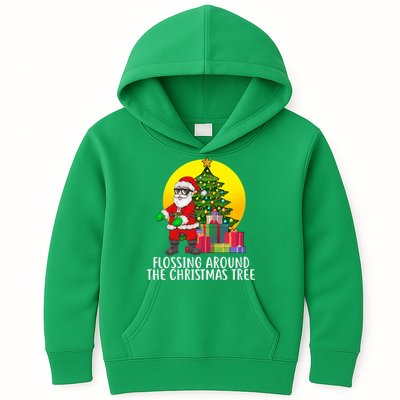 Flossing Around The Christmas Tree Kids Hoodie