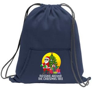 Flossing Around The Christmas Tree Sweatshirt Cinch Pack Bag