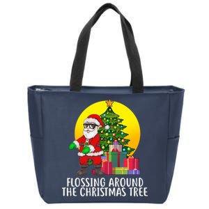 Flossing Around The Christmas Tree Zip Tote Bag